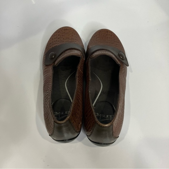 Dansko Olena loafers brown alligator embossed leather black size 38 7.5 - Picture 5 of 7